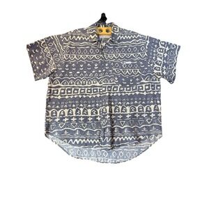 Men's ID Button Down Short Sleeve Shirt  Large